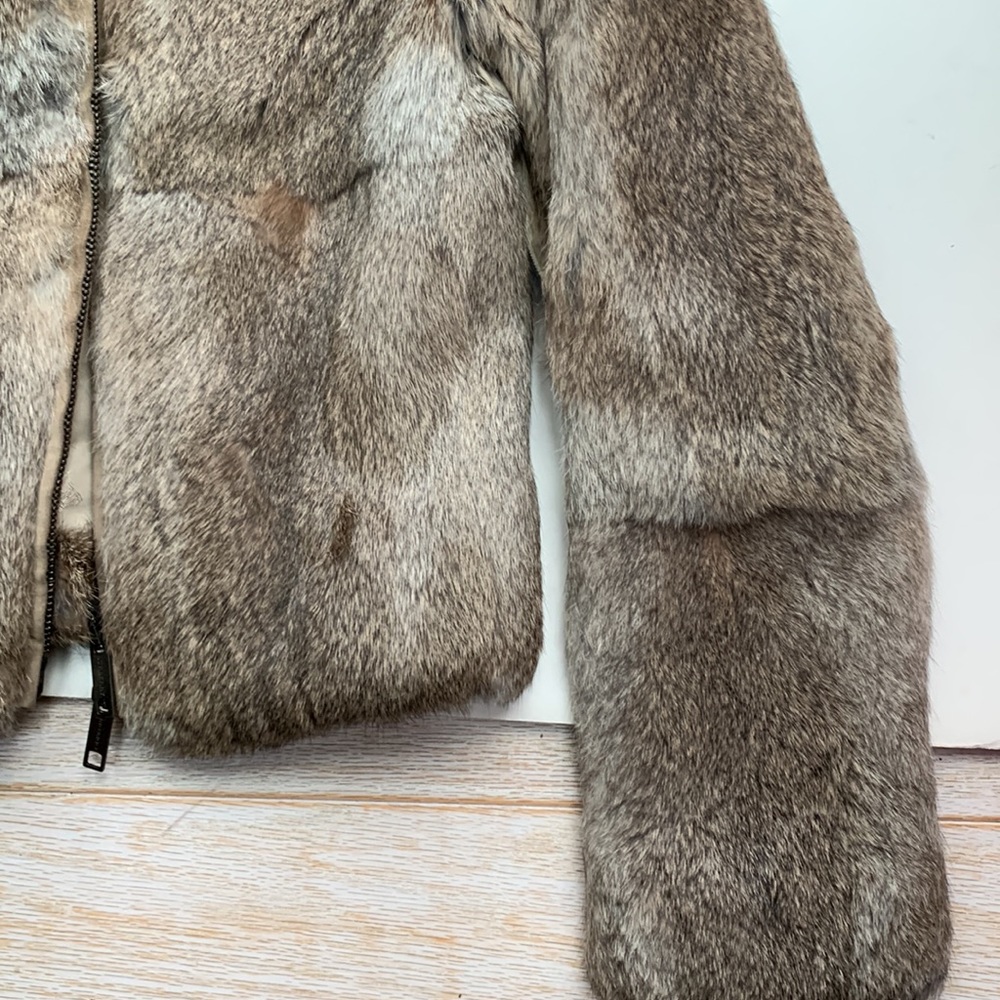 Burberry 🤎 London Cropped Crop Brown Fur Satin Lined Coat Mob Wife Chic 4US 6UK - Picture 13 of 15